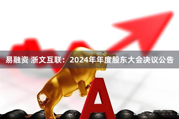 易融资 浙文互联：2024年年度股东大会决议公告