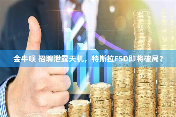 金牛呗 招聘泄露天机,特斯拉FSD即将破局?